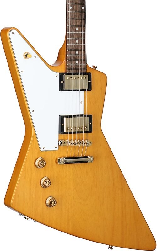 Epiphone 1958 Korina Explorer Electric Guitar, Left-Handed (with Case), Aged Natural, with White Pickguard