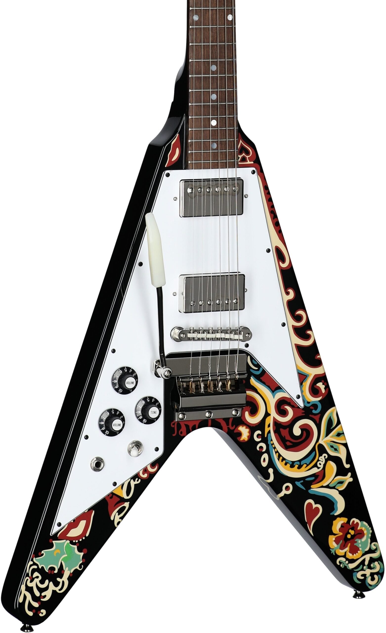 Epiphone Jimi Hendrix "Love Drops" Flying V Electric Guitar, Left-Handed (with Case)