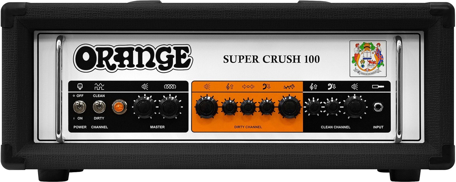 Orange Super Crush 100 Solid-State Guitar Amplifier Head (100 Watts), Black