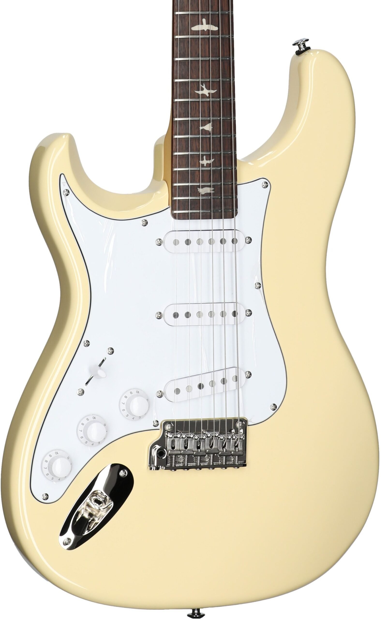 PRS Paul Reed Smith SE Silver Sky Electric Guitar, Left-Handed, Rosewood Fretboard (with Gig Bag), Moon White