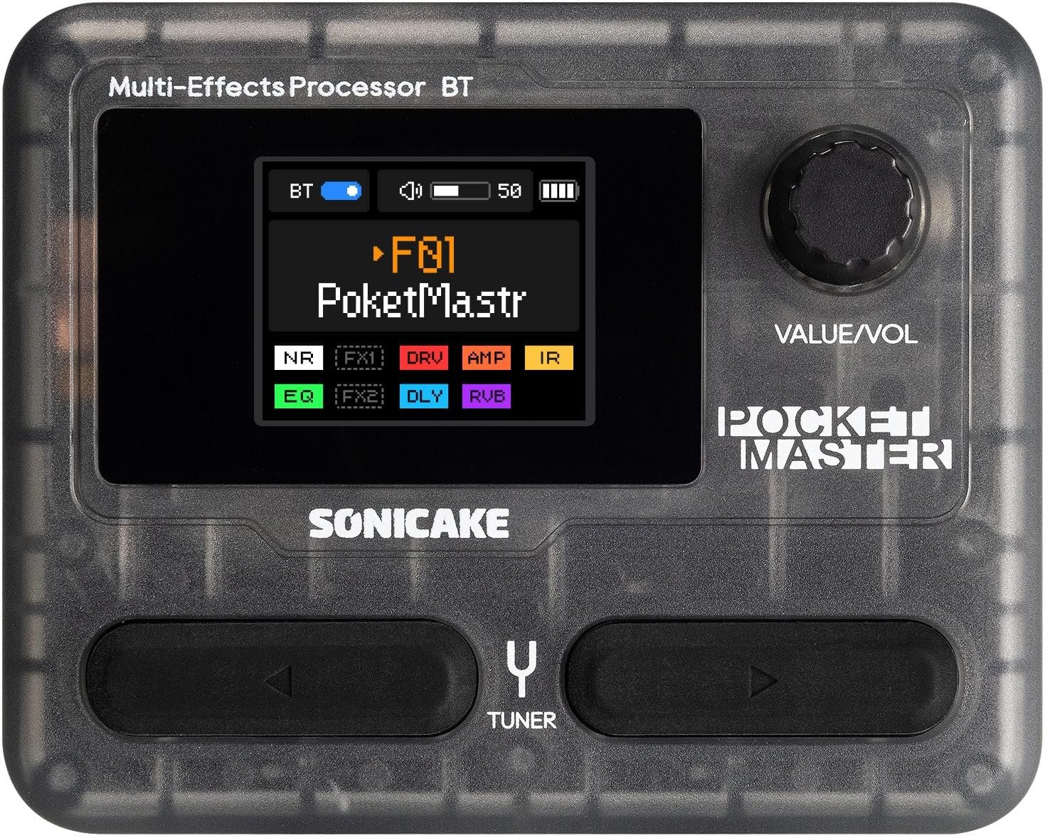 SONICAKE Pocket Master-Portable Multi Effects Pedal, 100+ Built-in Guitar/Bass/Acoustic Effects, Amp Modeling, IR Cabinets Simulation, Stereo OTG USB Audio Interface, Rechargeable